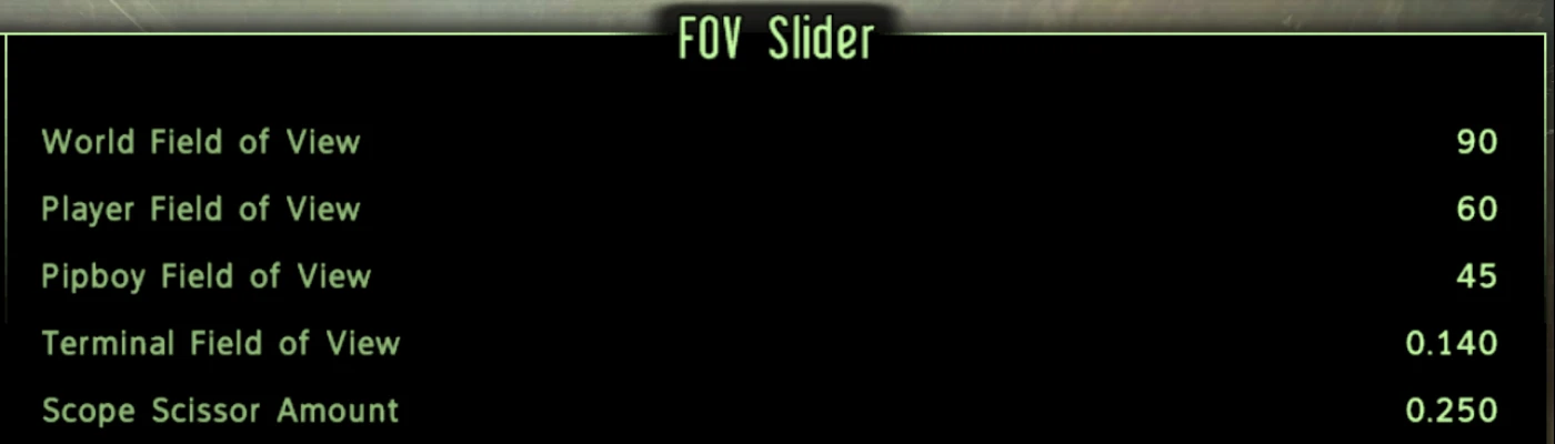 Adjustable FOV (menu option + command)