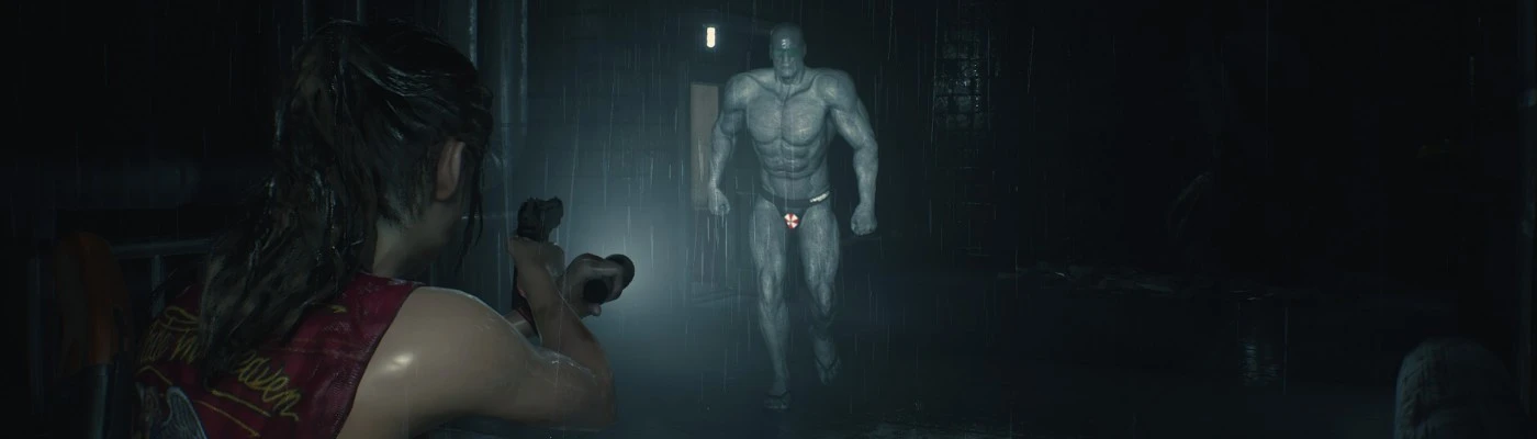Resident Evil 2 speedo mod for Mr. X is rather terrifying