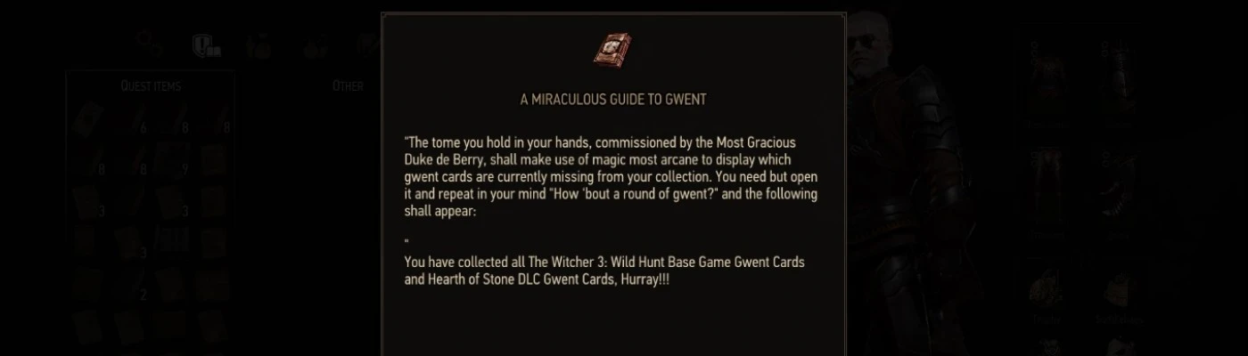 The Witcher 3 Quest and Gwent Card Database